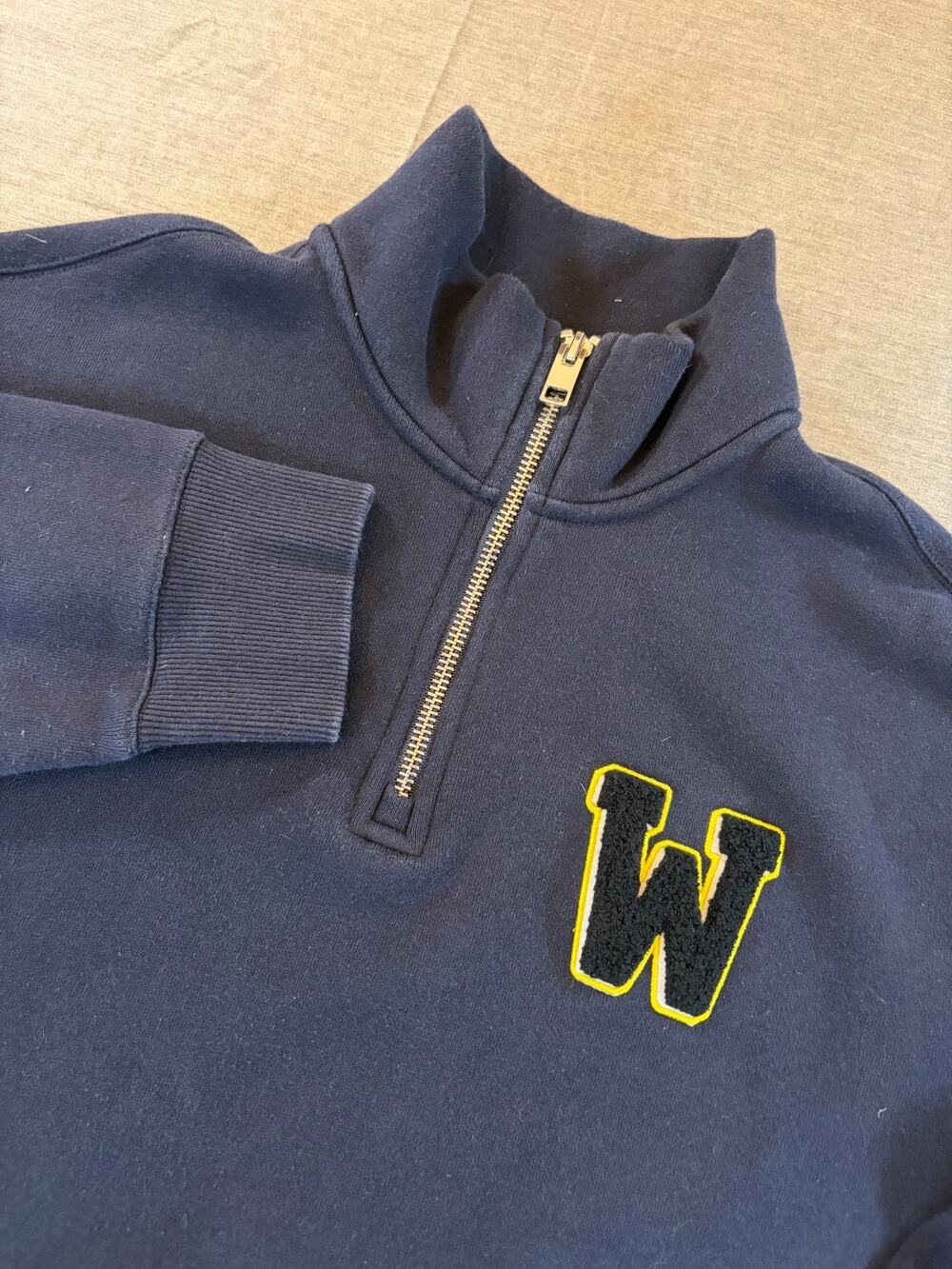 H&M Peanuts Athletic Department Snoppy 1/4 Zip Sweatshirt Blue Size L